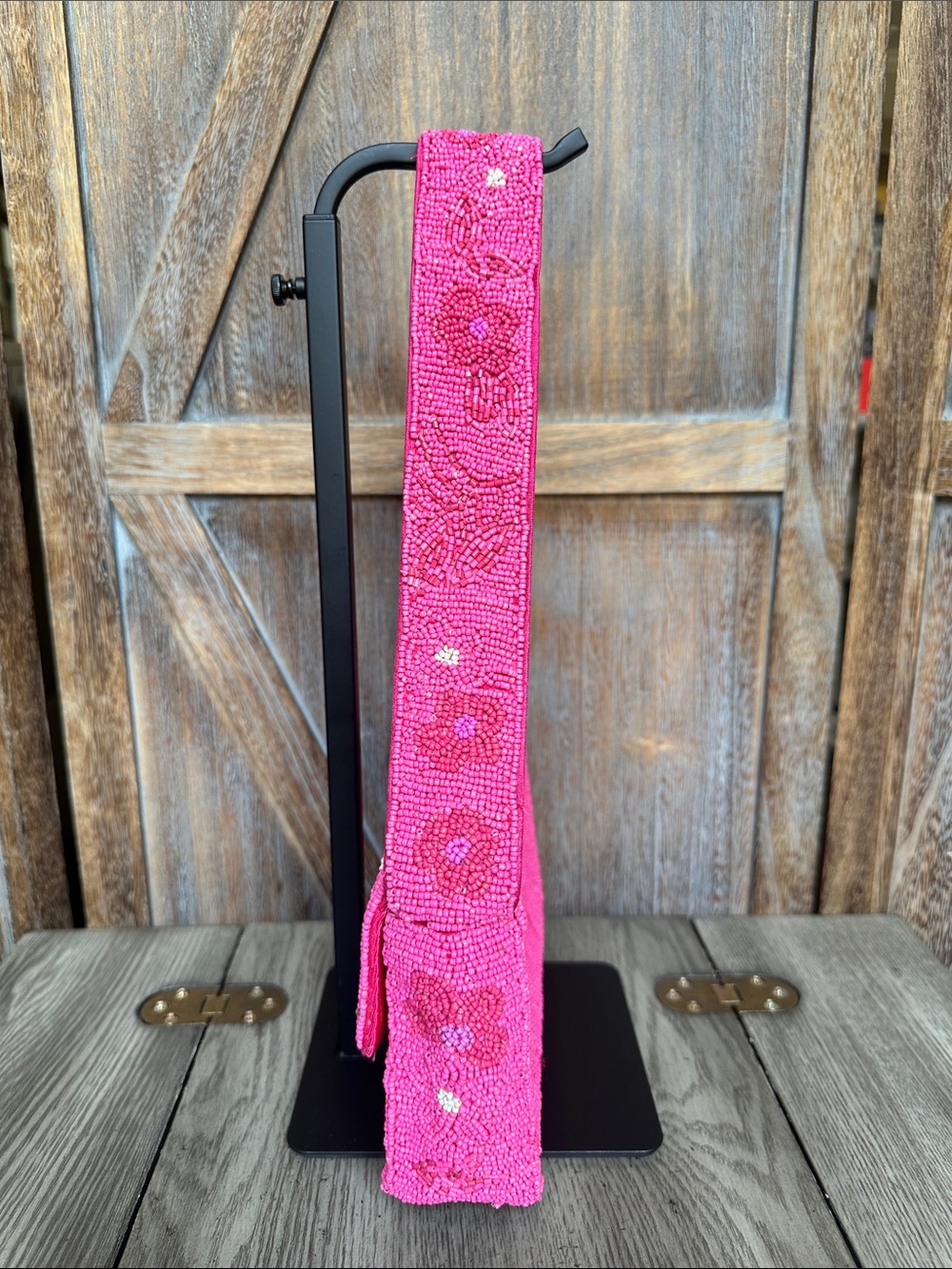 BCBGMaxAzria Pink Floral Beaded Shoulder Handbag Purse - Picture 4 of 14